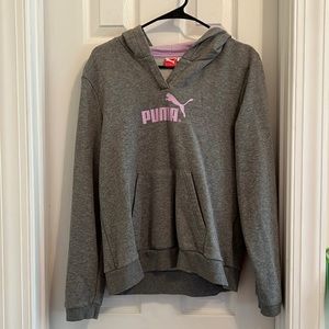 Grey and pinkish purple Puma hoodie